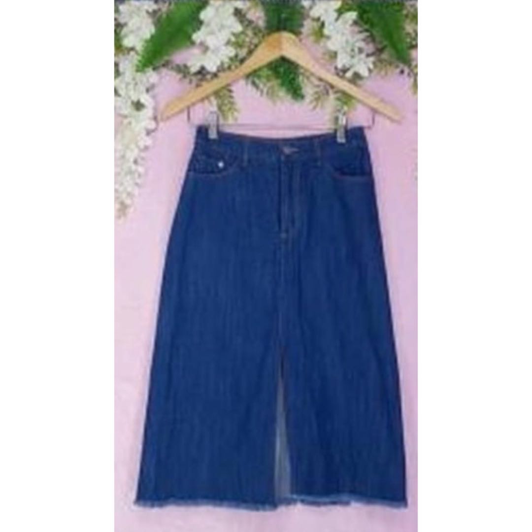 denim divided skirt