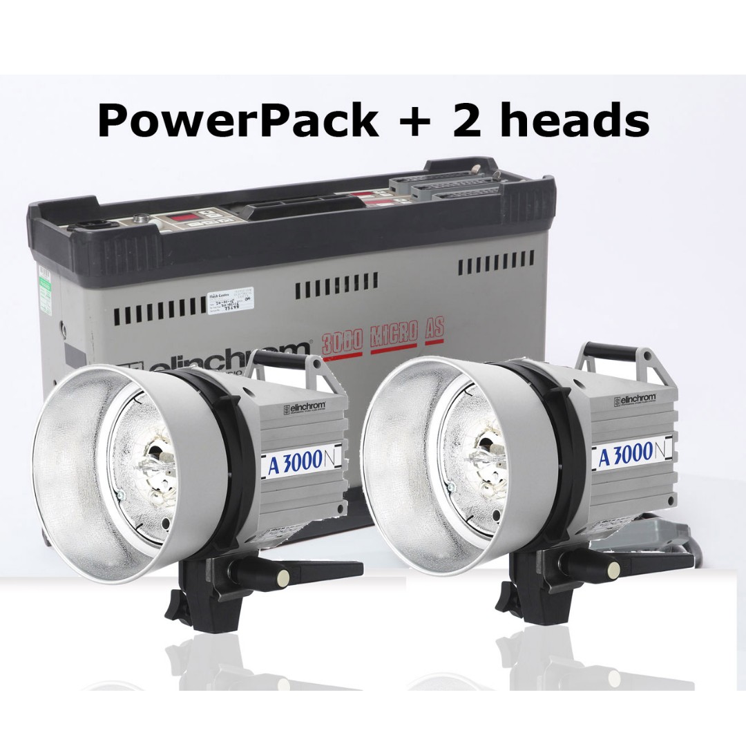 Studio Flash Flashlight Studiolight Elinchrom 3000 Watt Second Digital Asymmetrical Power Pack With 2 Heads Photography Camera Accessories Others On Carousell
