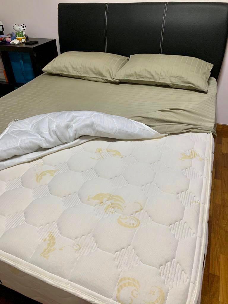 Englander Queen sized Reverie Loft mattress & bedframe, Furniture