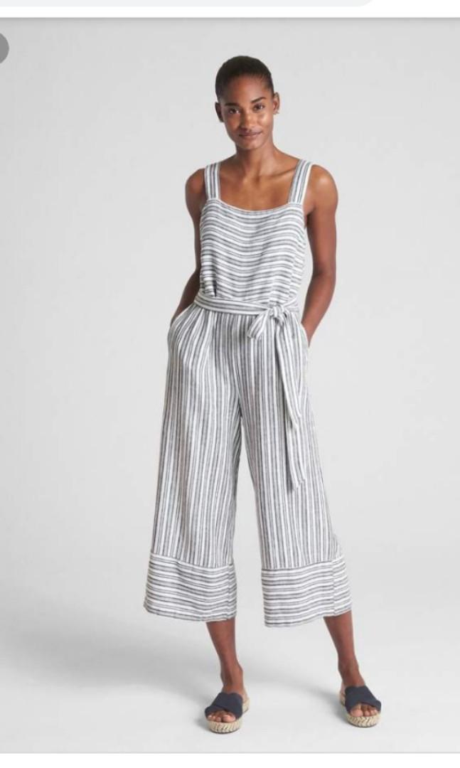GAP linen striped jumpsuit uk 6 or 8