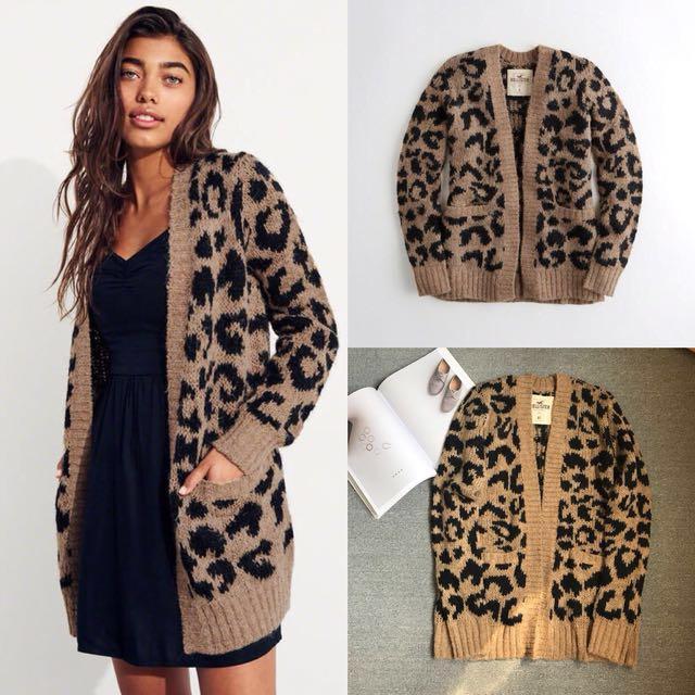 Hollister leopard cardigan deals