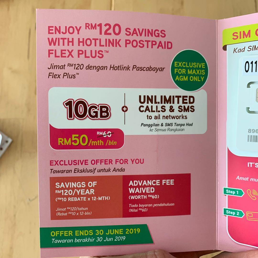 Hotlink Postpaid Flex Save Rm120 Everything Else Others On Carousell