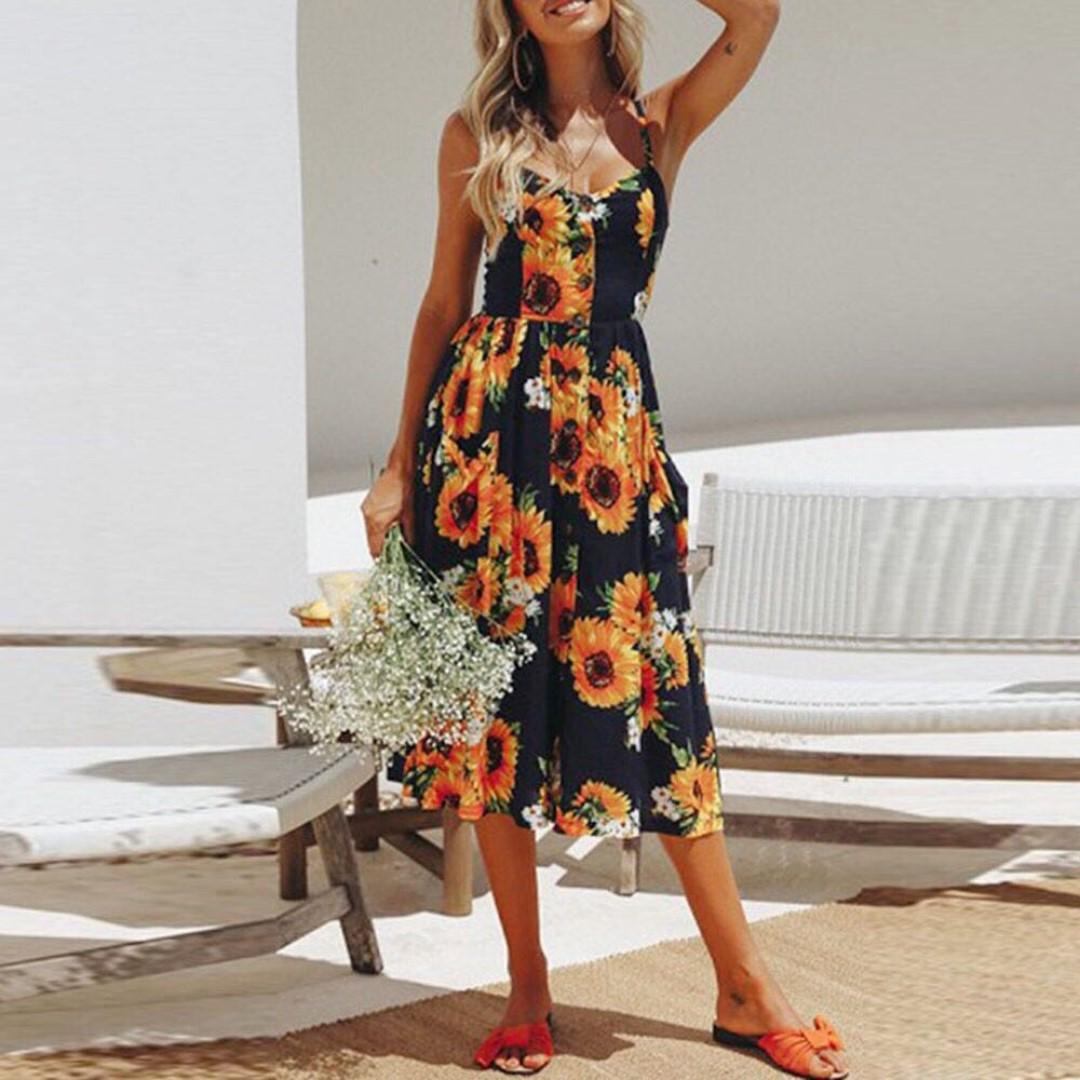 Navy outlet sunflower dress