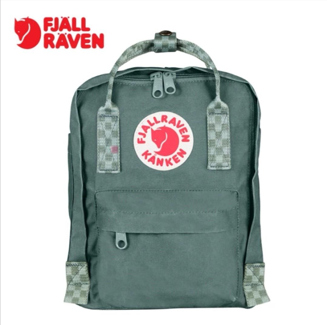 Kanken Mini 664-904 Frost Green-Chess Pattern, Women's Fashion, Bags   Wallets, Backpacks on Carousell