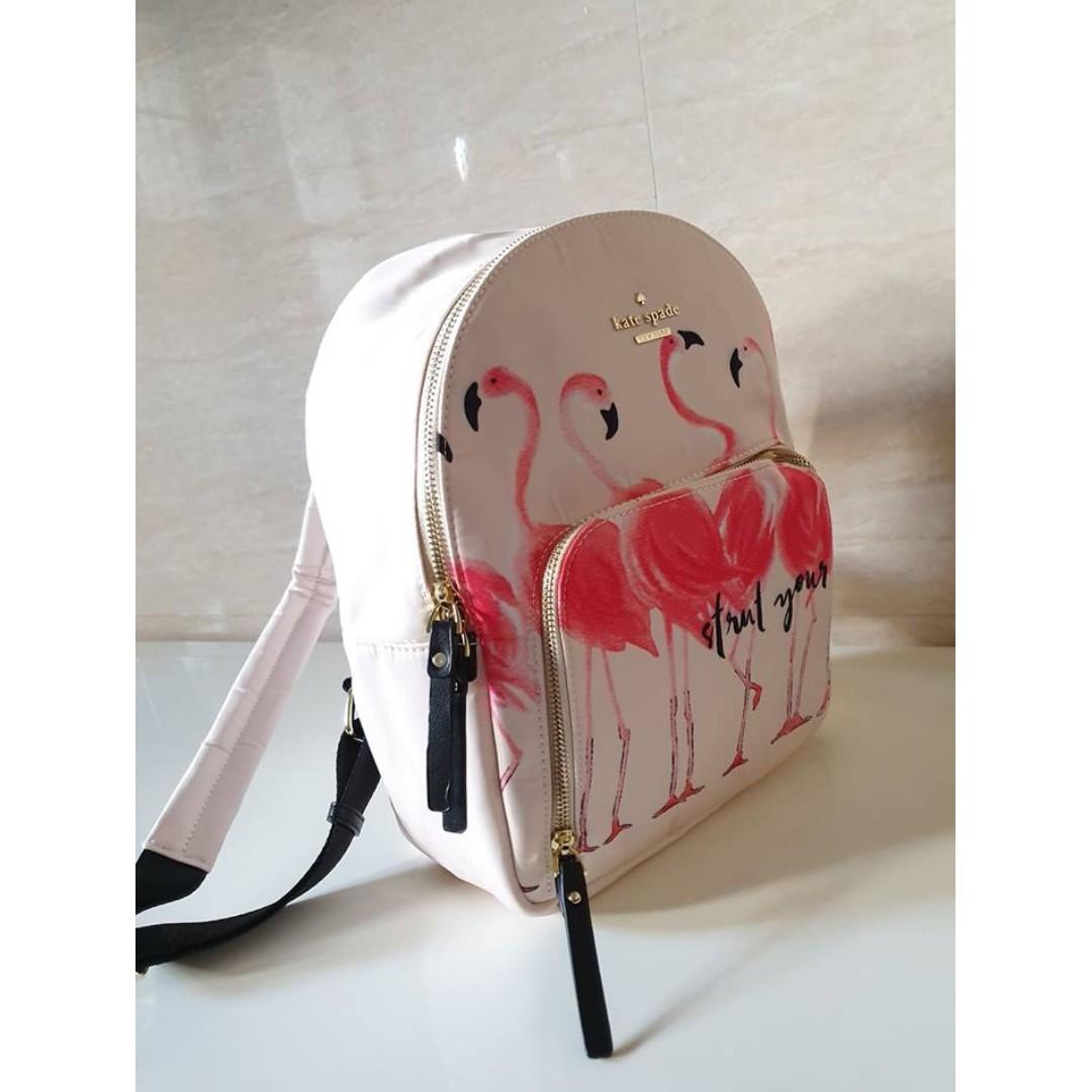 Kate Spade Watson Lane Hartley Flamingo Print Backpack Women s Fashion Bags Wallets Backpacks on Carousell