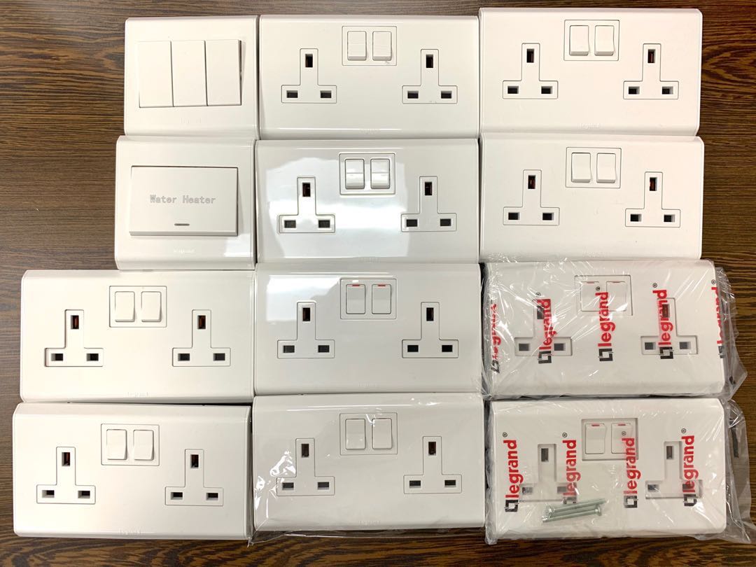 Legrand Belanko Switches Covers Dual 13A Socket Water Heater Push