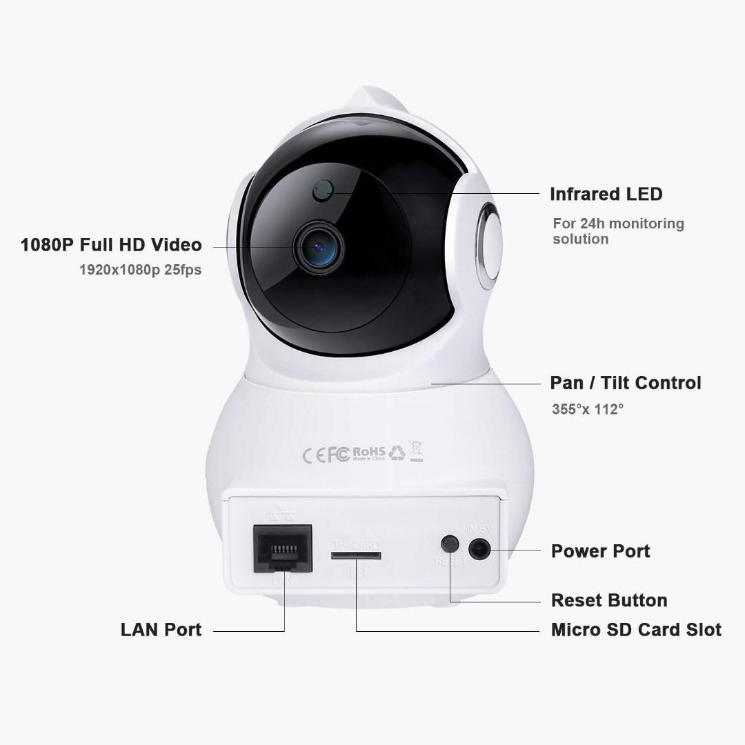 Lensoul IP Camera 1080P HD Security Camera Wireless IP Camera Built
