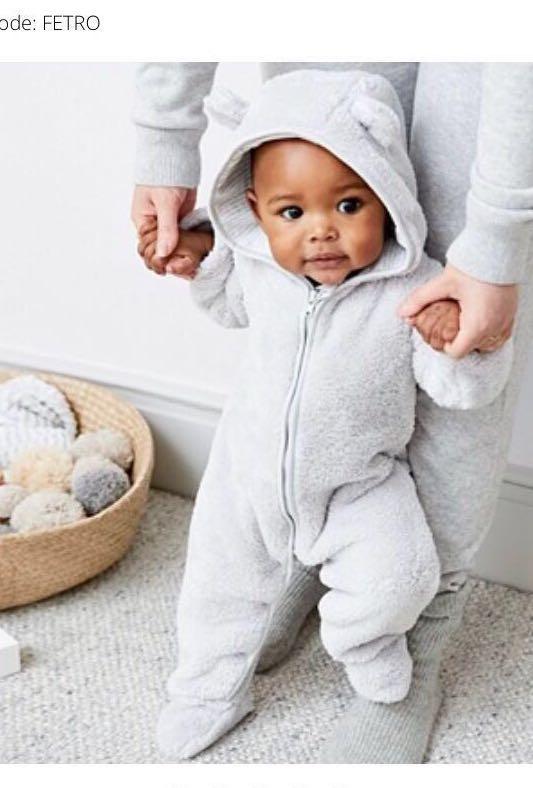 Little white company Winter Spring Autumn Fleece Romper 3 6m