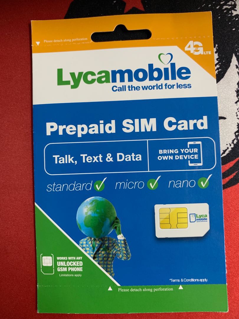 Lycamobile Sim Card for USA, 手提電話, 電話＆平板電腦配件, 其他電子周邊配件及產品 Carousell