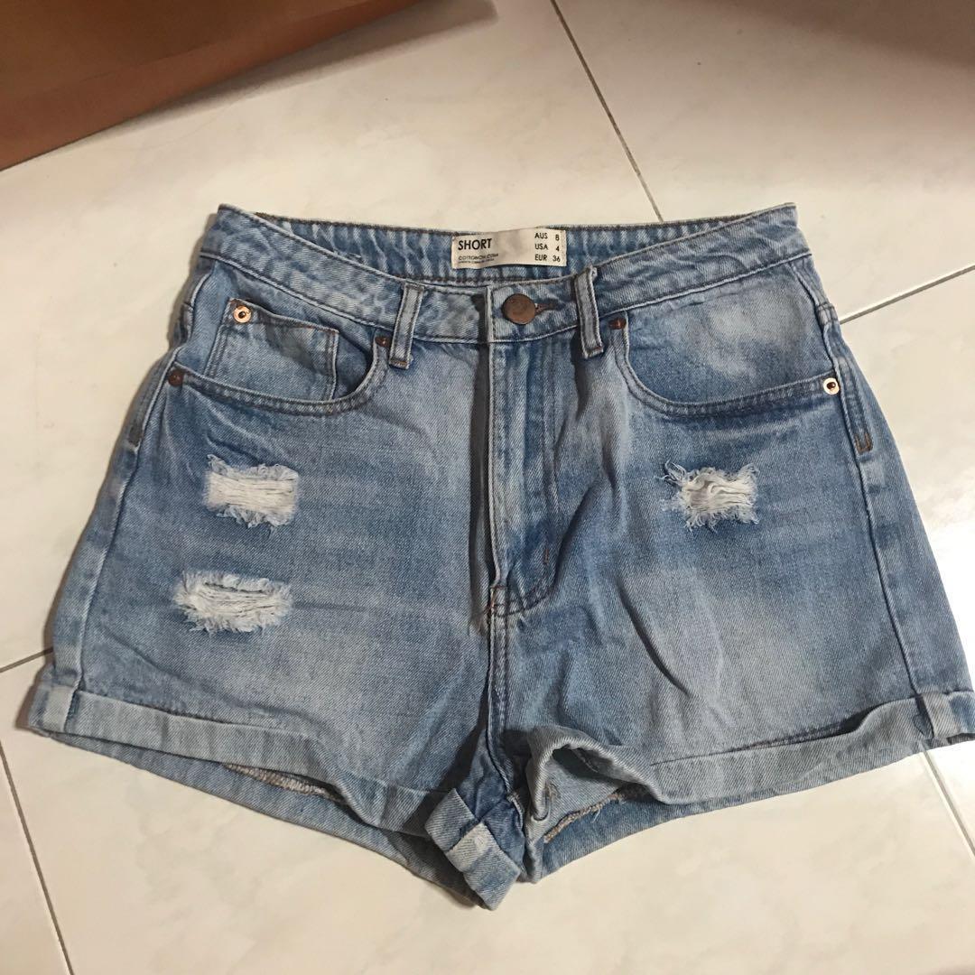 High waisted deals denim shorts singapore