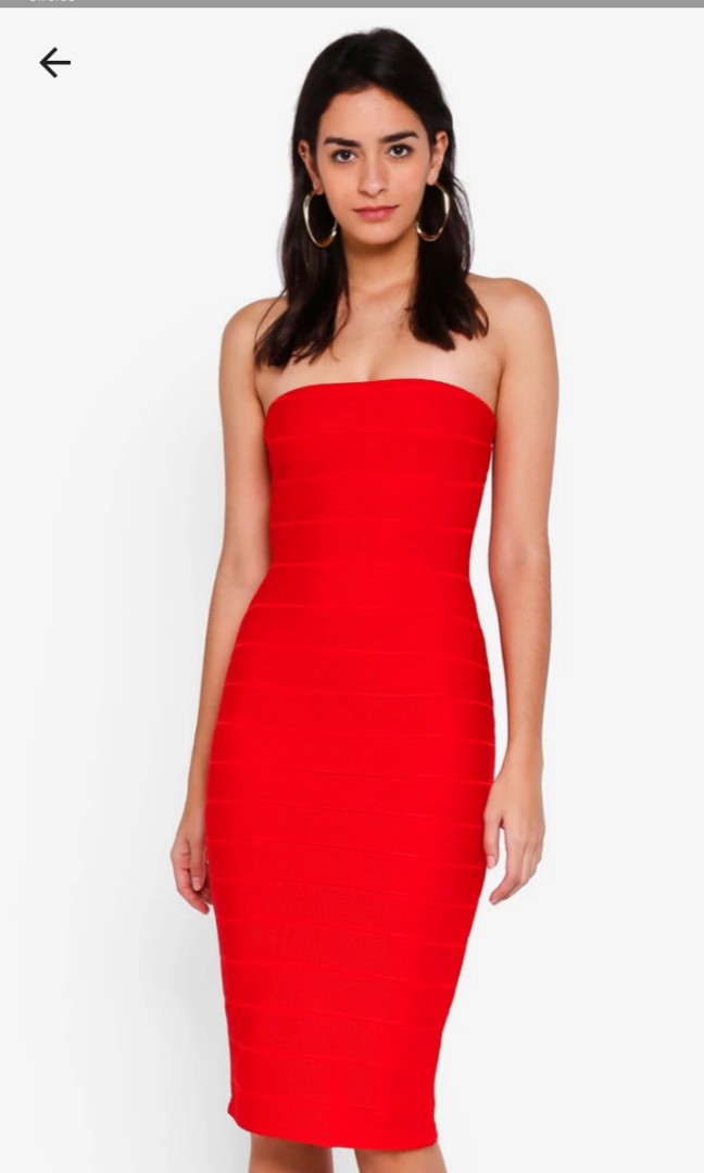 MISSGUIDED Bandeau Bandage Midi Dress Women s Fashion Dresses Sets Dresses on Carousell