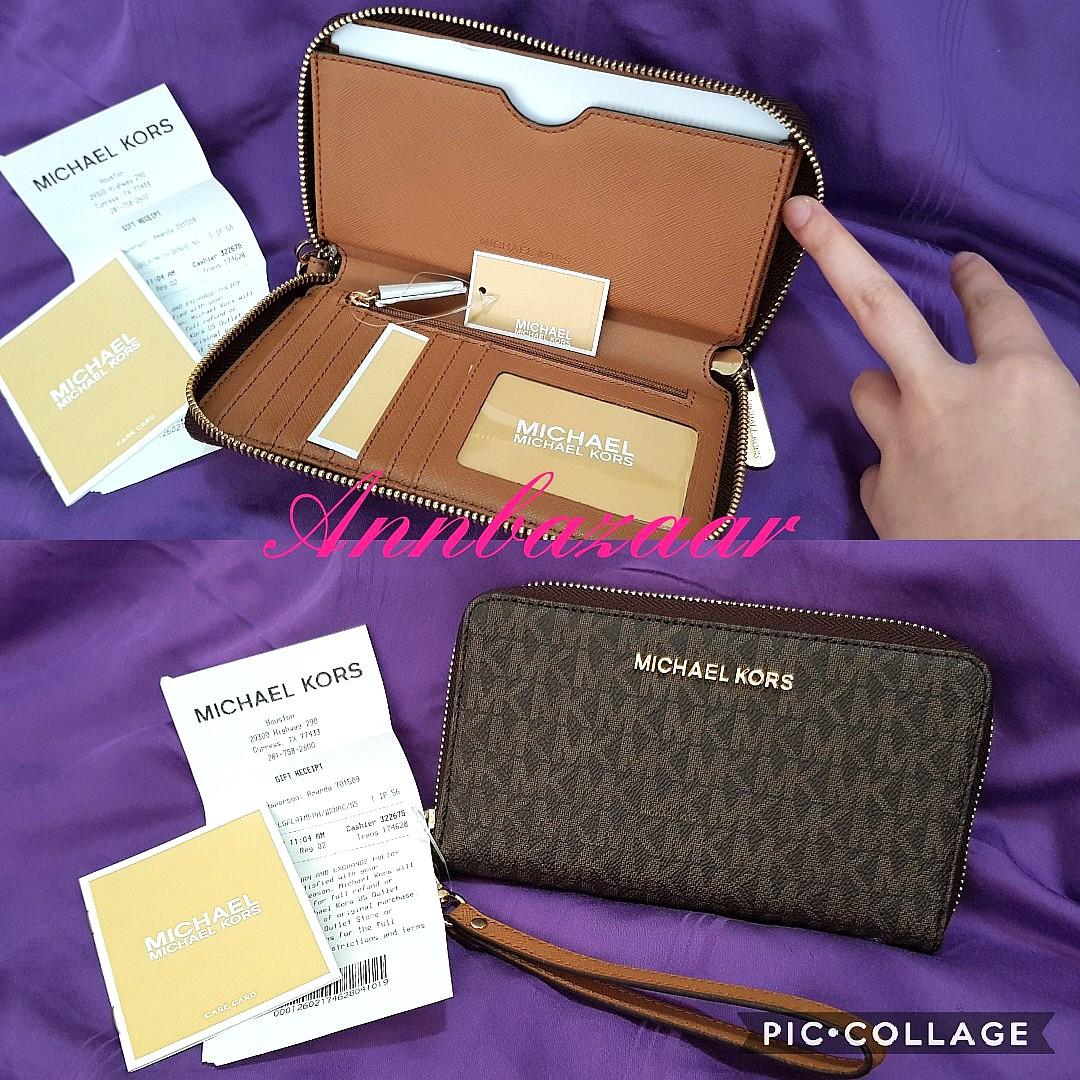 michael kors jet set wallet purple