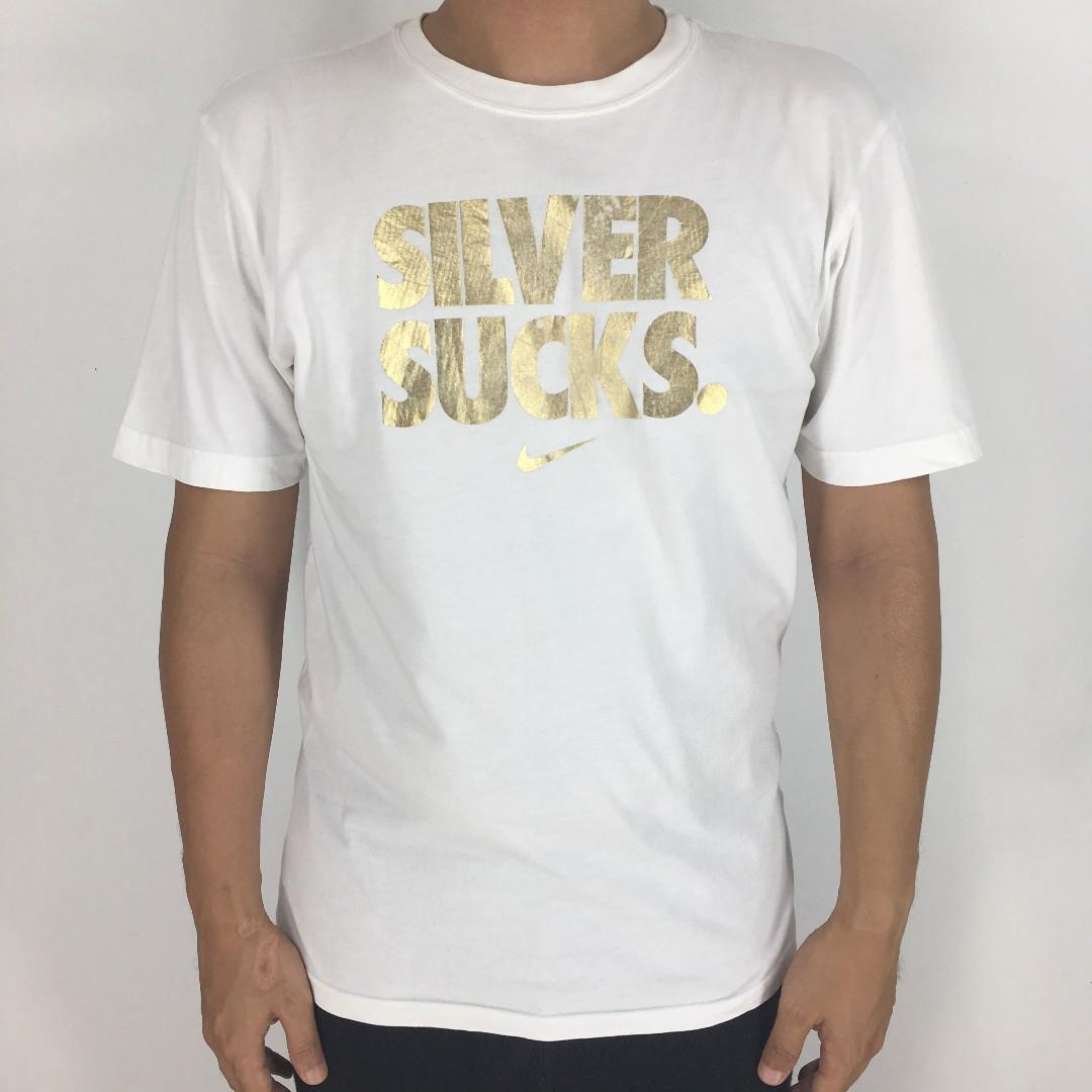 Silver and shop gold nike shirt