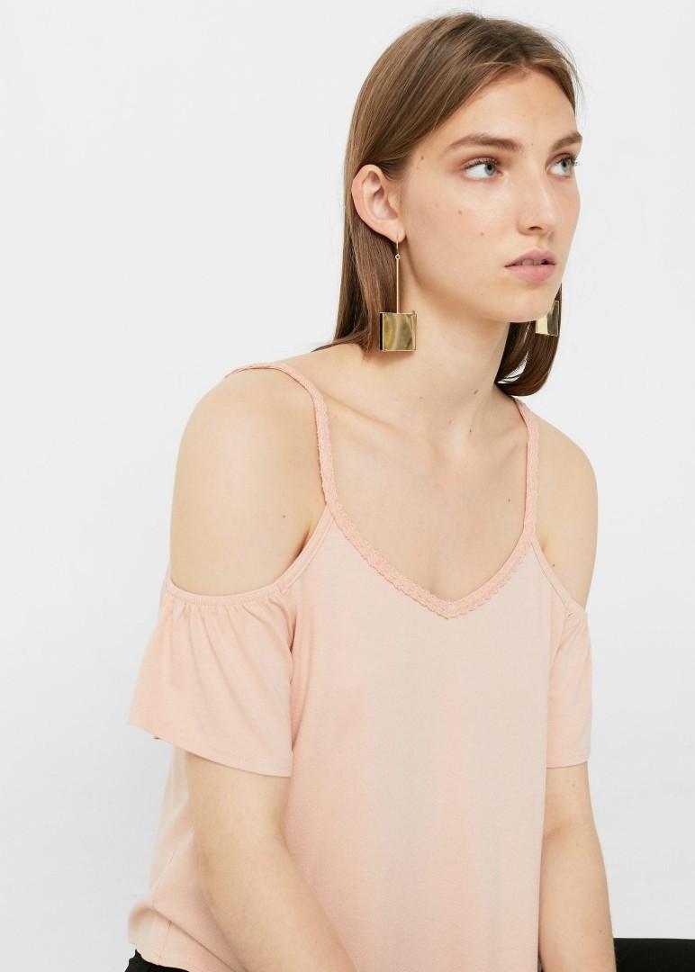 Cold shoulder spaghetti strap tops shop