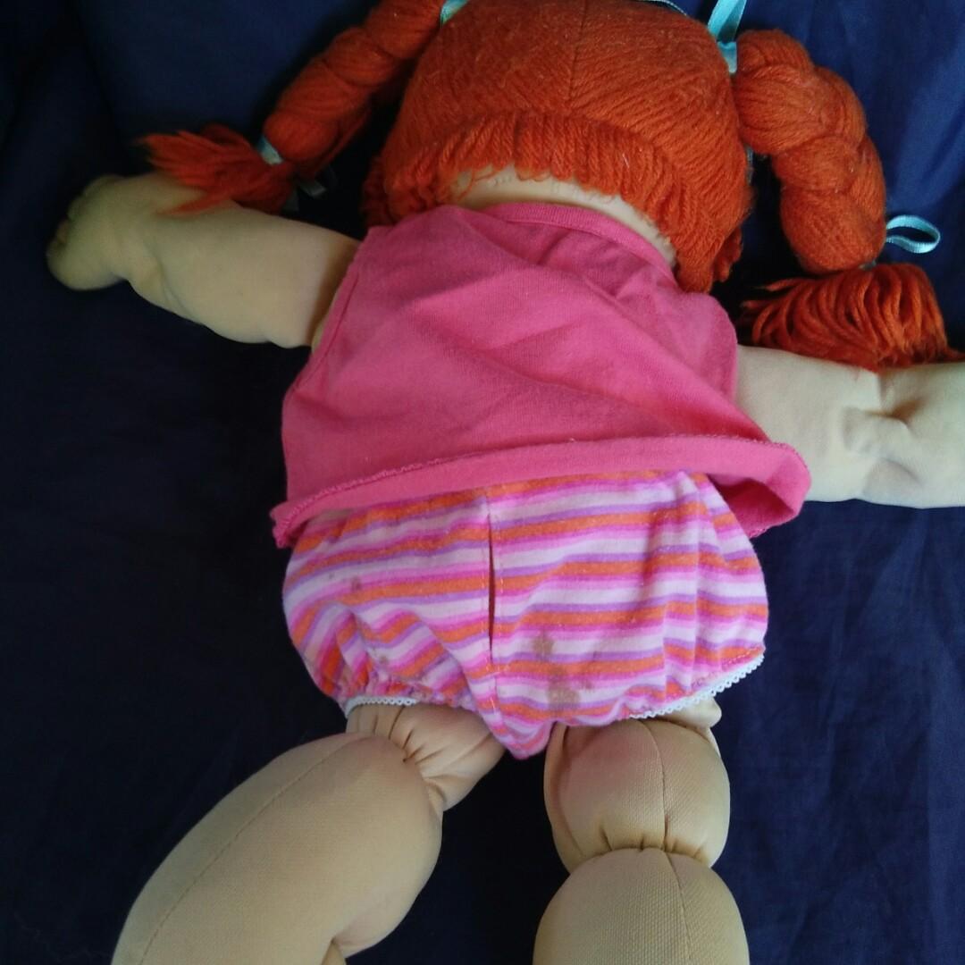 Original Vintage CPK- Cabbage Patch Kids Doll (Category: Plushies & Soft Toys) located in Davao. Submitted by japan_ameri_kawaii_store (Listing ID 228056585, Image 2). Description: 17" size, may tahi sa body, not like new WYSIWYG 1ST TO PAY, SHIP NXT DAY.