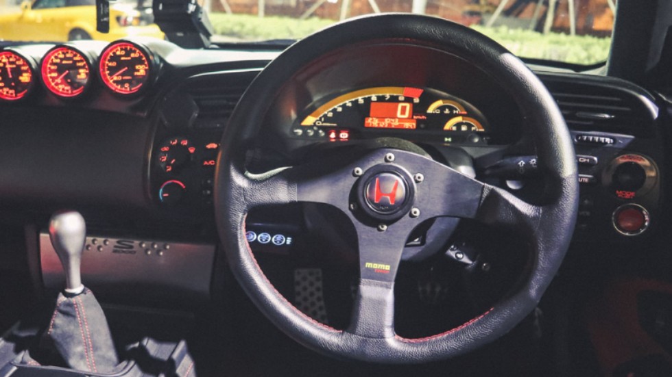 Original Mono Tuner Steering Wheel Black Leather W Red Stitching 350mm Car Accessories Accessories On Carousell