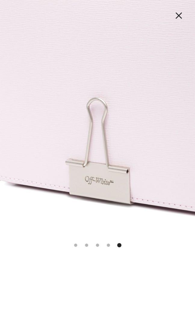 OFF-WHITE Binder Clip Shoulder Bag Black White Blue Pink for Women