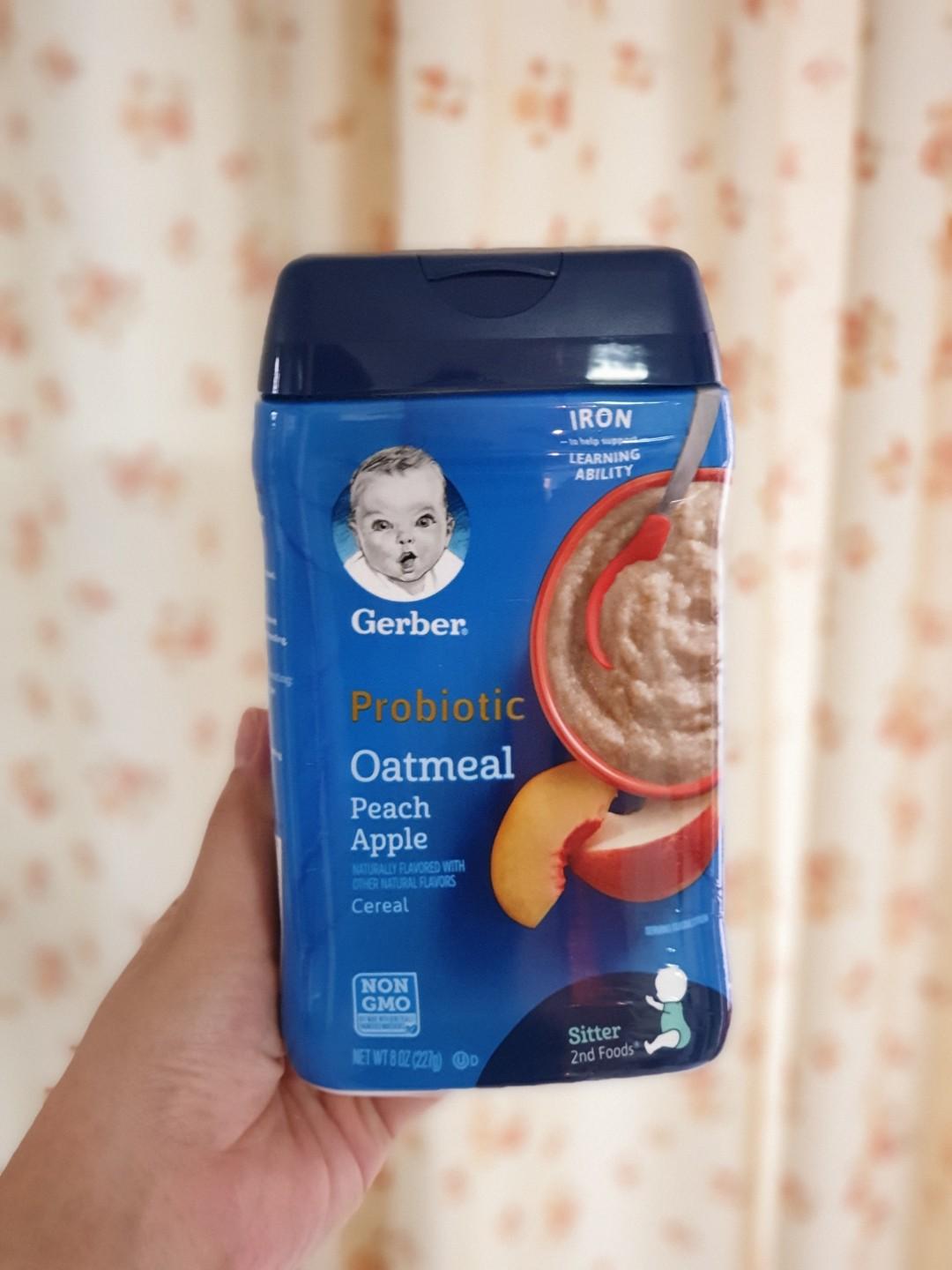 gerber probiotic oatmeal peach apple cereal
