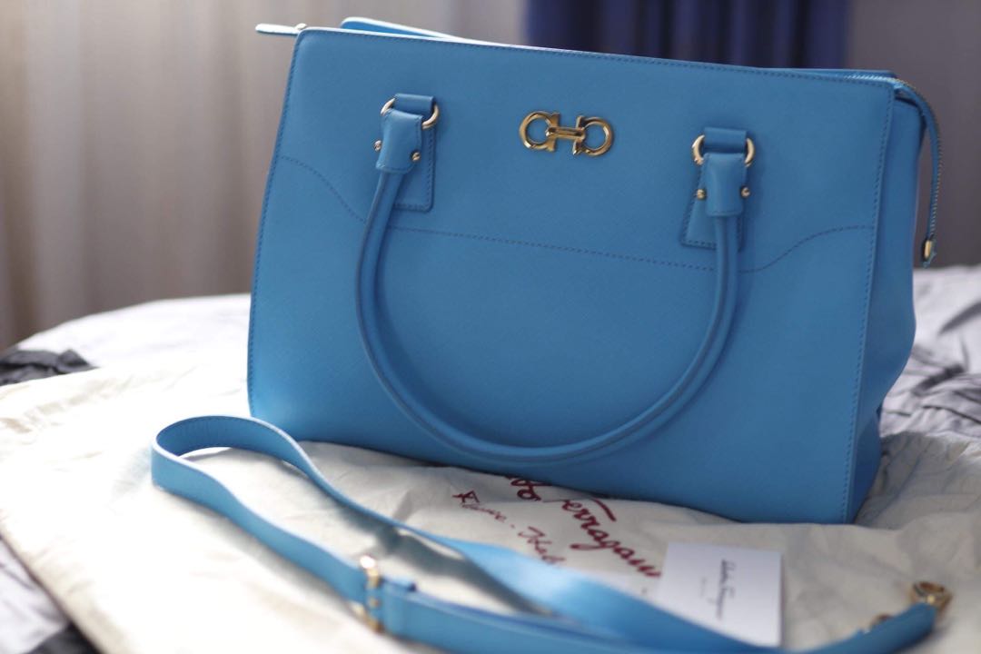 sky blue handbag
