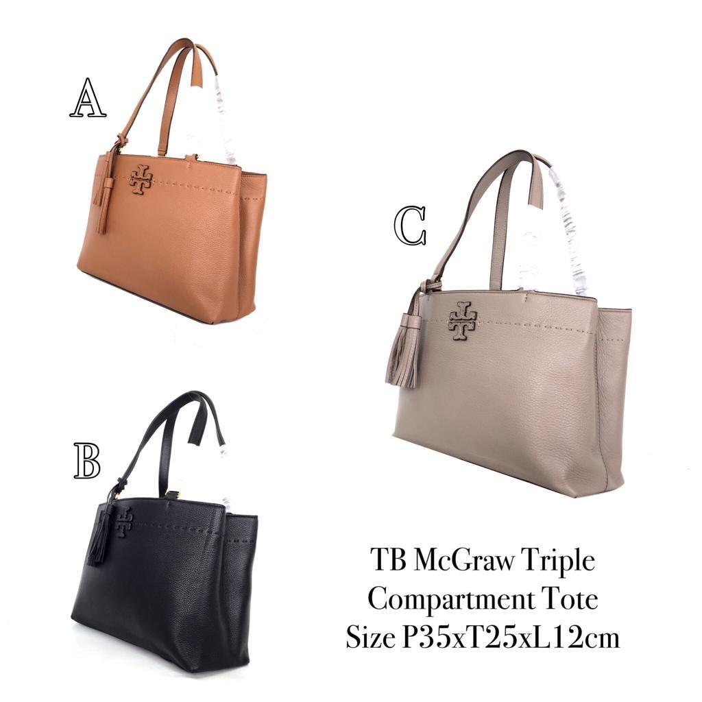 Mcgraw triple compartment tote tory burch outlet