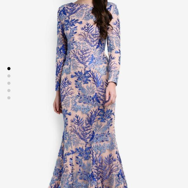 zalia embroidered lace mermaid dress