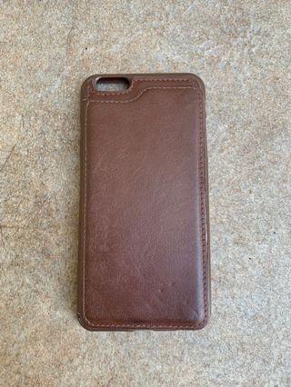 Brown Leather Casing Iphone 6s Plus with Card Holder