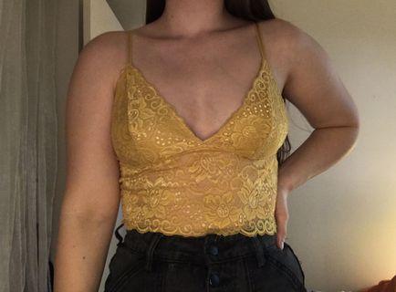 Yellow lace top