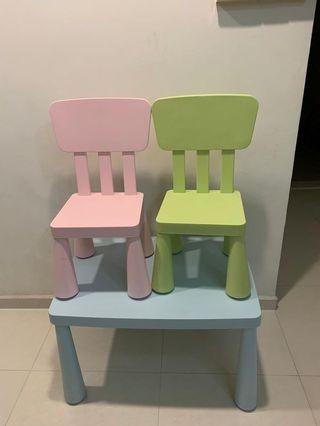 Ikea Children Chairs and table