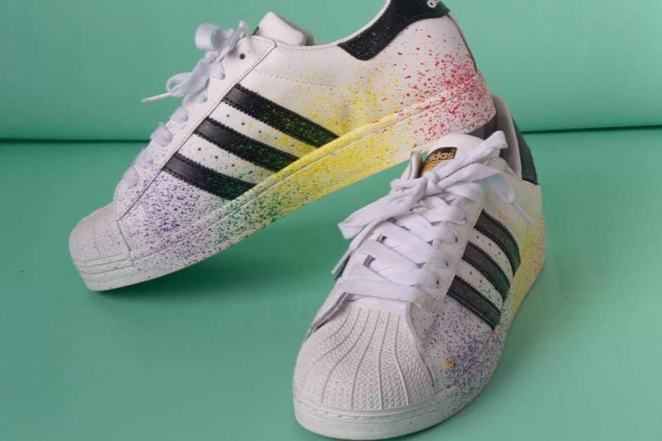 rainbow colored adidas