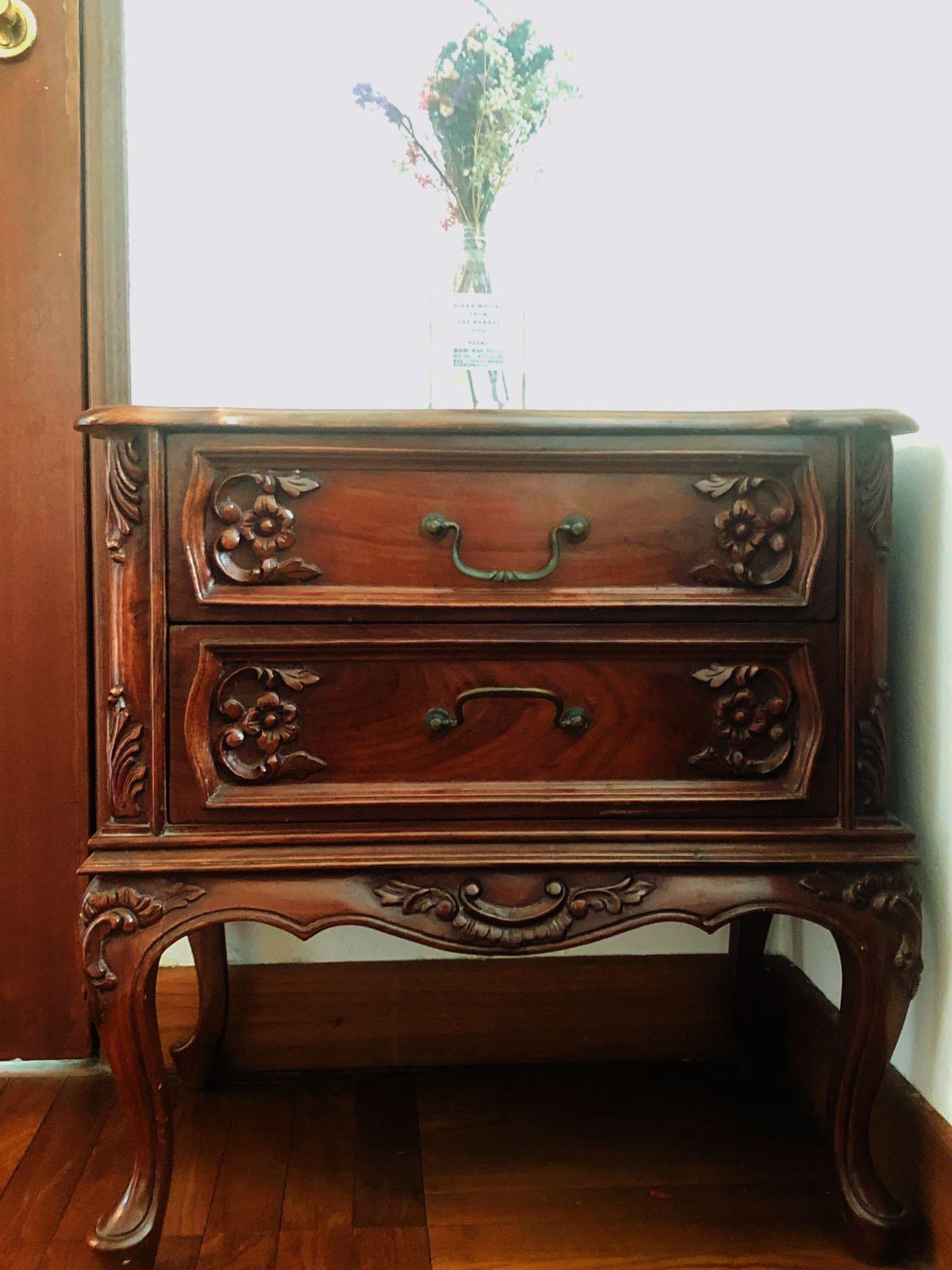 Antique Bedside Table Furniture Shelves Drawers On Carousell