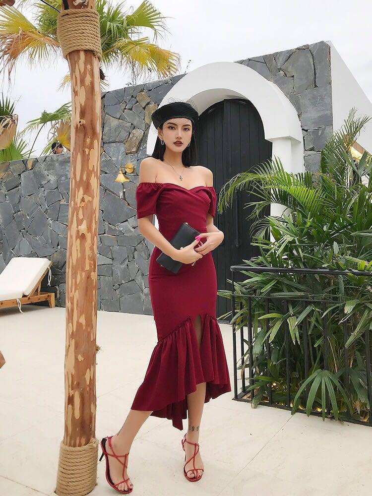 Red short clearance mermaid dress