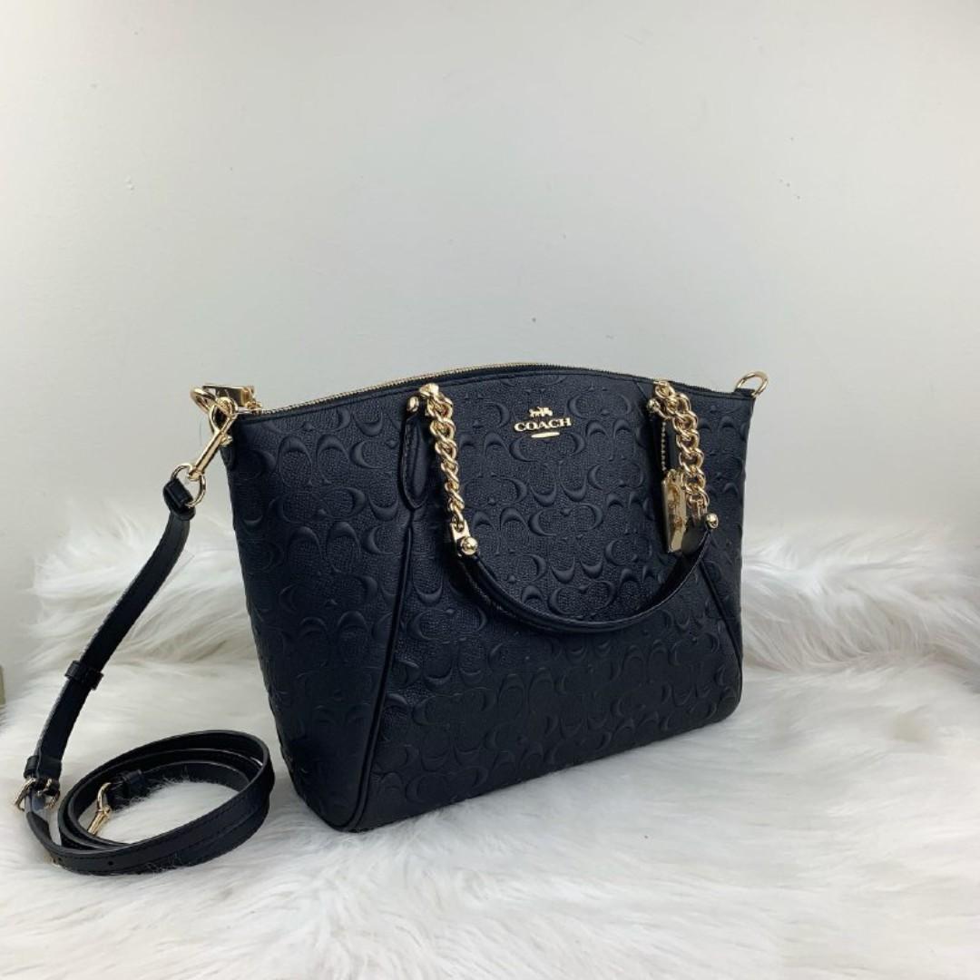 Small kelsey chain satchel in signature leather sales