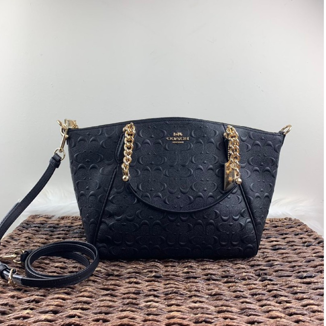 Small kelsey chain clearance satchel in signature leather