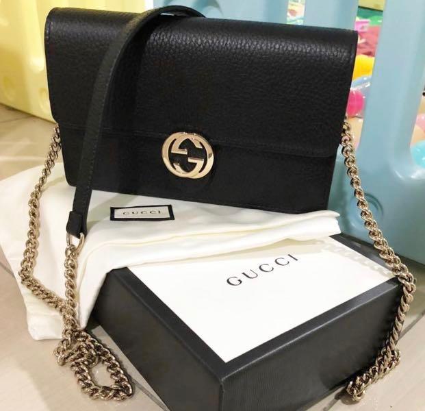 Gucci outlet gray wallet on chain bag woc try on ｜gucci interlocking bag  510314 （With subtitles） 