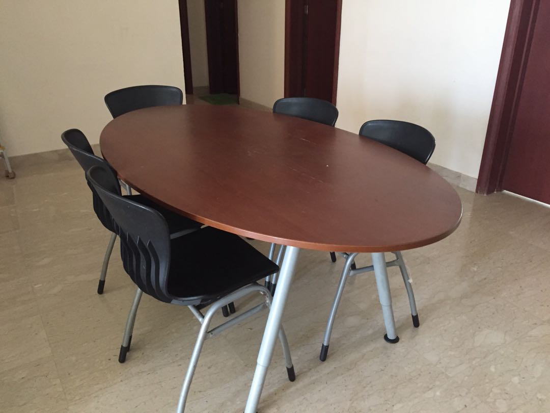 Ikea Oval table with chairs., Furniture & Home Living, Furniture ...