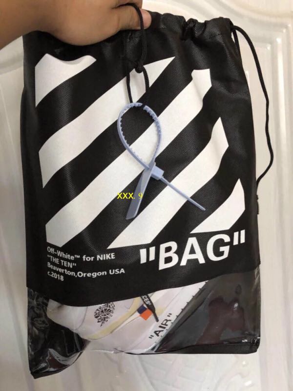 off white shoe bag