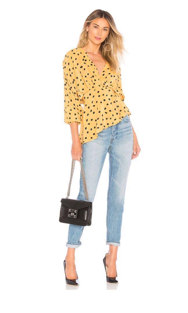 wrap polka dot top