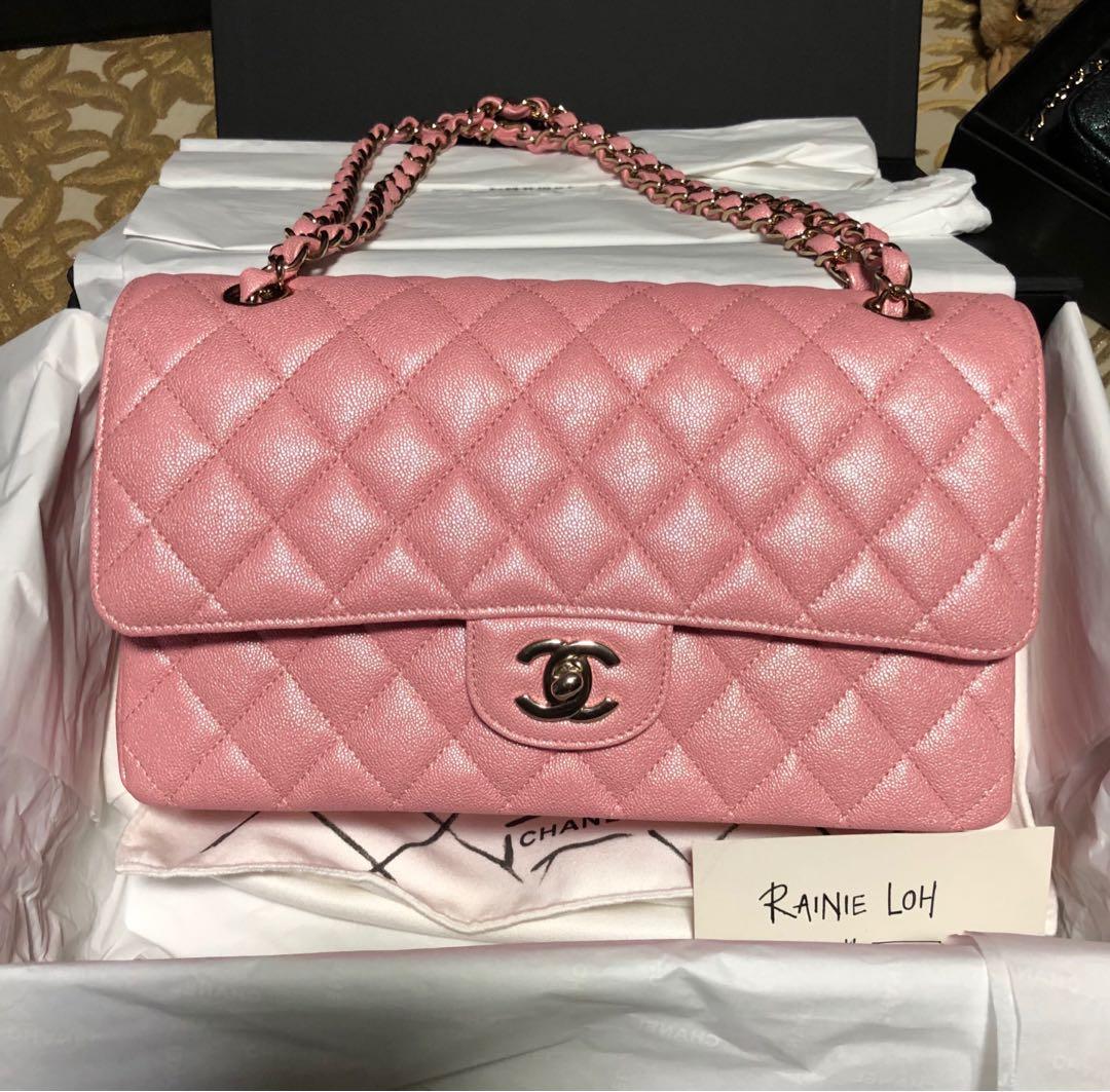 LOVELOTSLUXURY PTE LTD az Instagramon: „✖️SOLD ON L✖️ Chanel 19S Classic  Quilted Medium Double Flap Pink Iridescent Caviar LGHW 27 series 2019  9.9/10 New Includ…