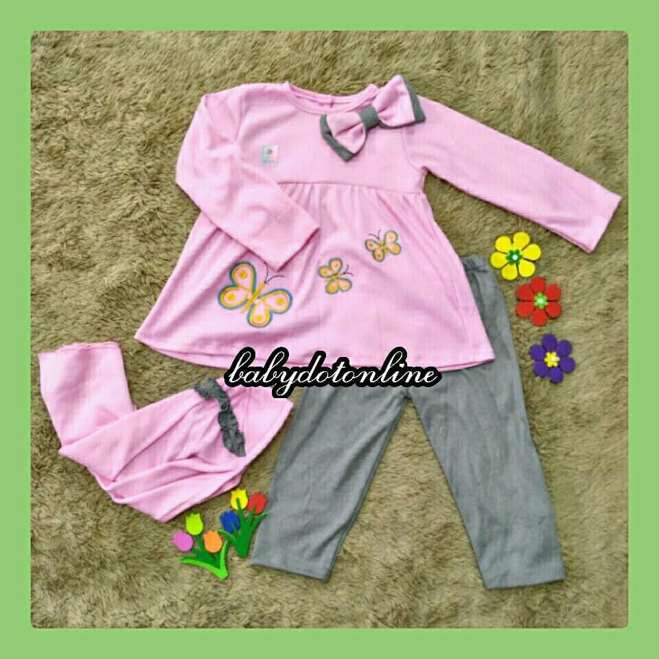 Setelan Baju Gamis Anak Bayi Motif Kupu Kupu Bordir Bayi Anak Baju Bayi Di Carousell