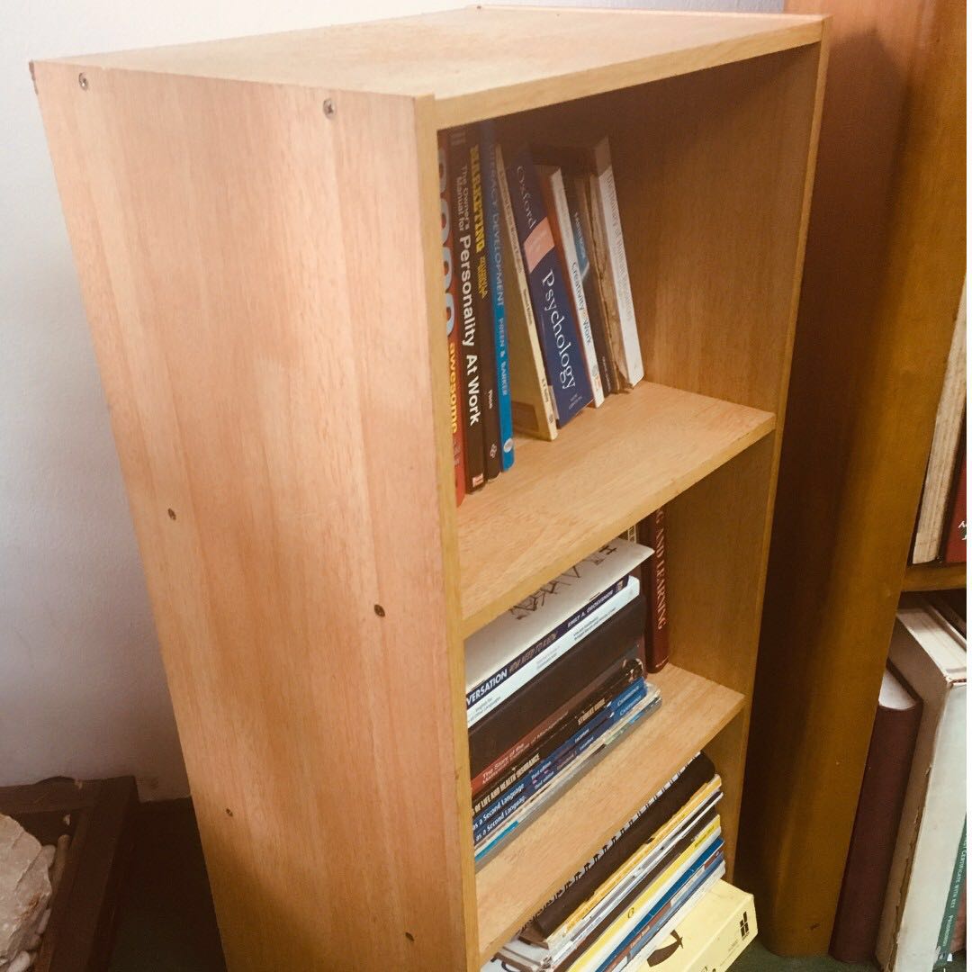 Small Light Brown Bookshelf Rak Buku Kecil Home Furniture Furniture On Carousell