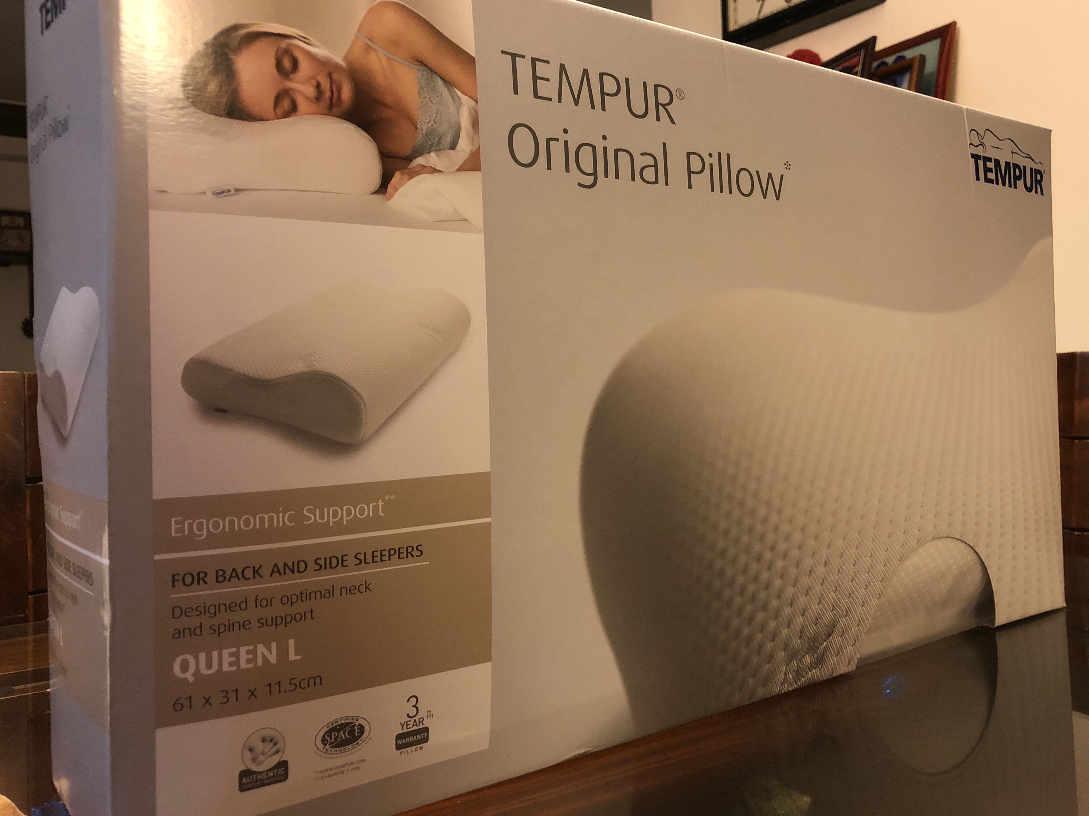 Tempur Original Pillow Ergonomic Support Queen L, Furniture & Home