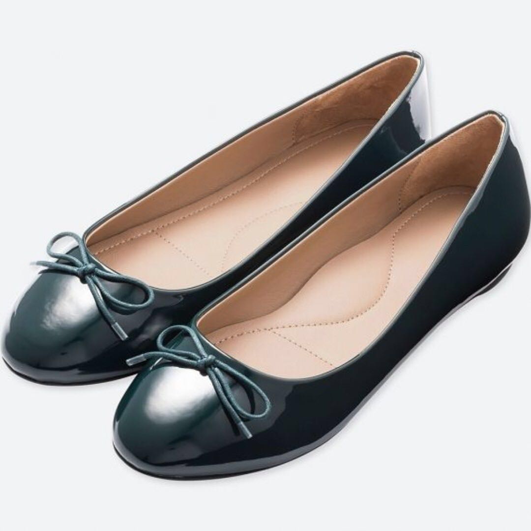 dark green ladies flat shoes