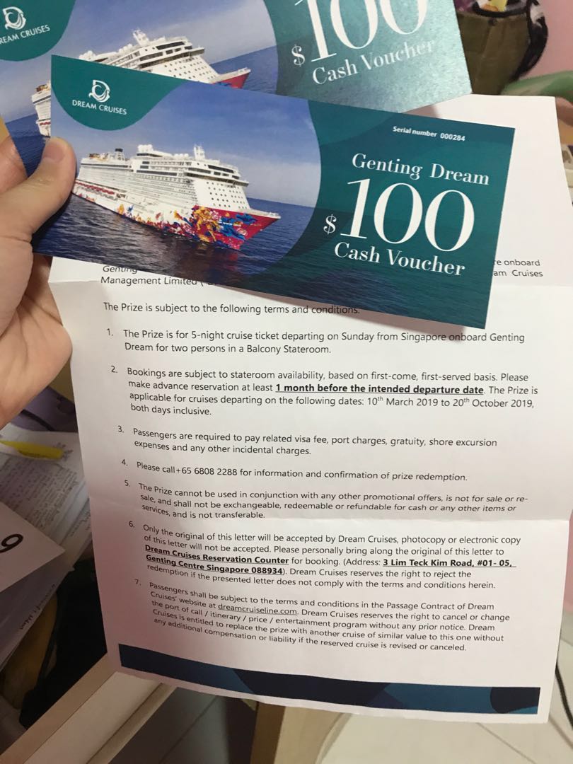 5n Genting Dream Cruise For 2 Balcony Stateroom Save 500 Tickets Vouchers Local Attractions Transport On Carousell