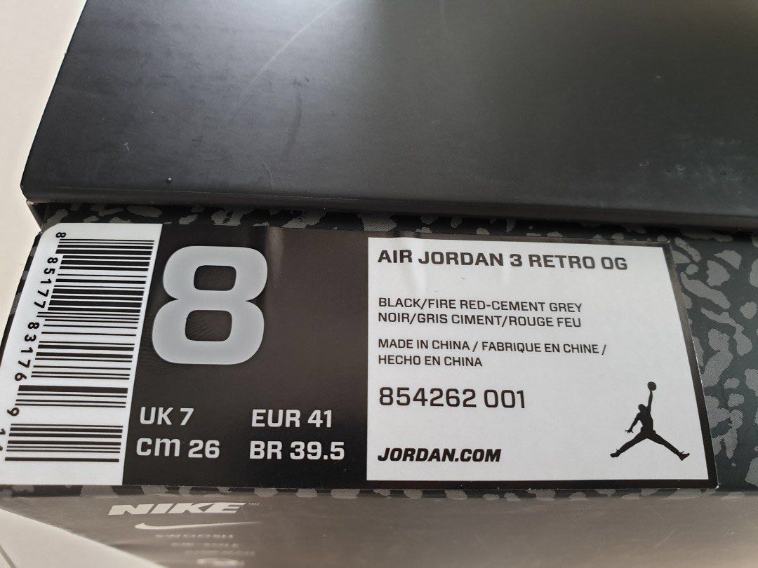 Air Jordan 3 Retro Og Black Fire Red Cement Grey Men S Fashion Footwear Sneakers On Carousell Air Jordan 3 Retro Og Black Fire Red Cement Grey Men S Fashion Footwear Sneakers On Carousell