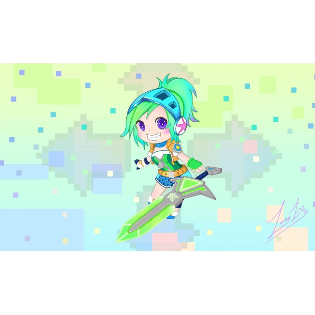 Arcade Riven Chibi Desktop Wallpaper League Of Legends