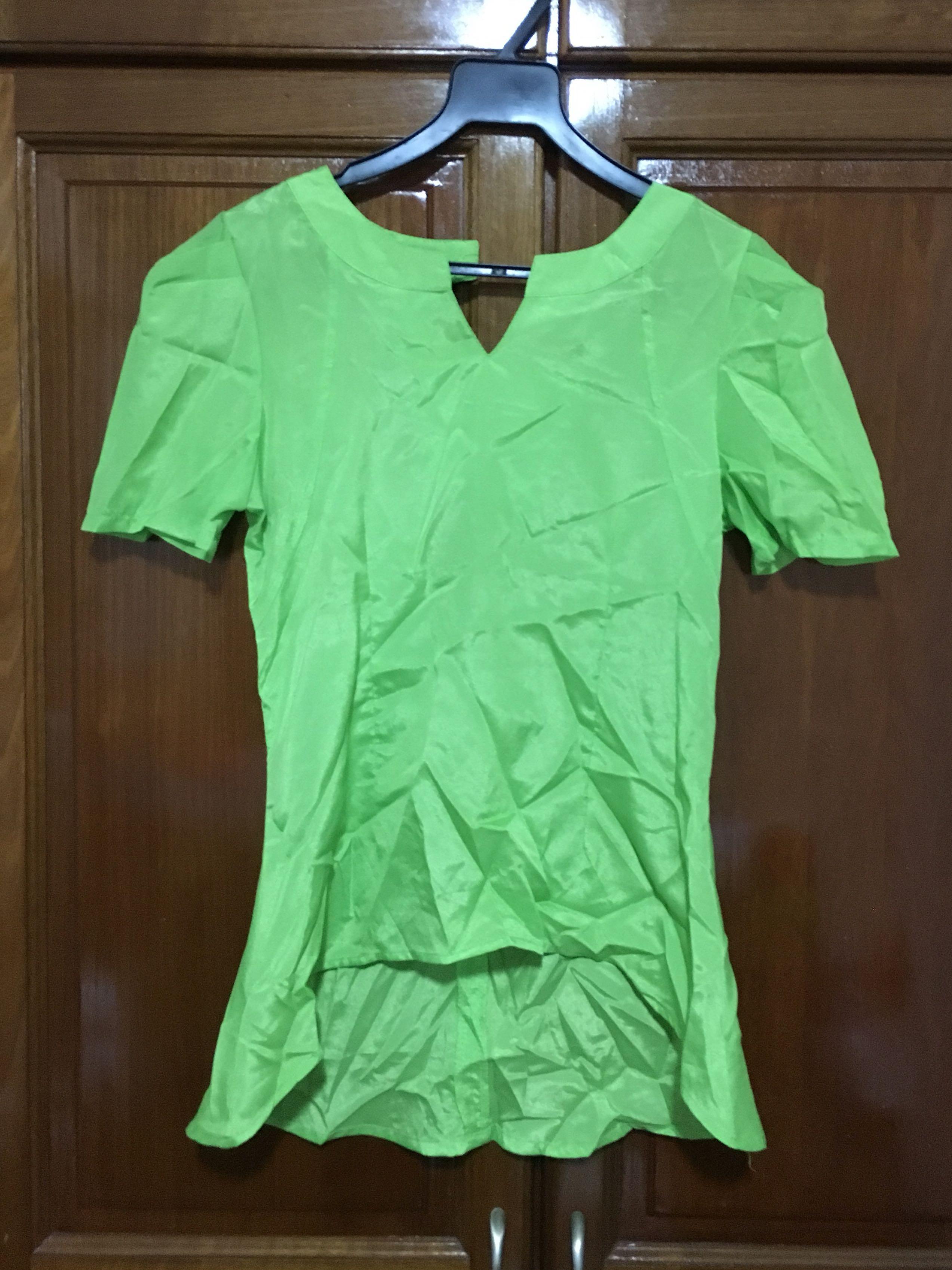 green peplum blouse
