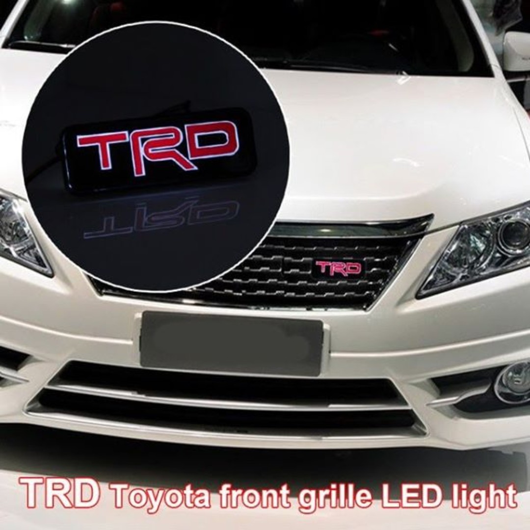 Car Front Hood Grille Emblem LED for toyota TRD , Auto Accessories on