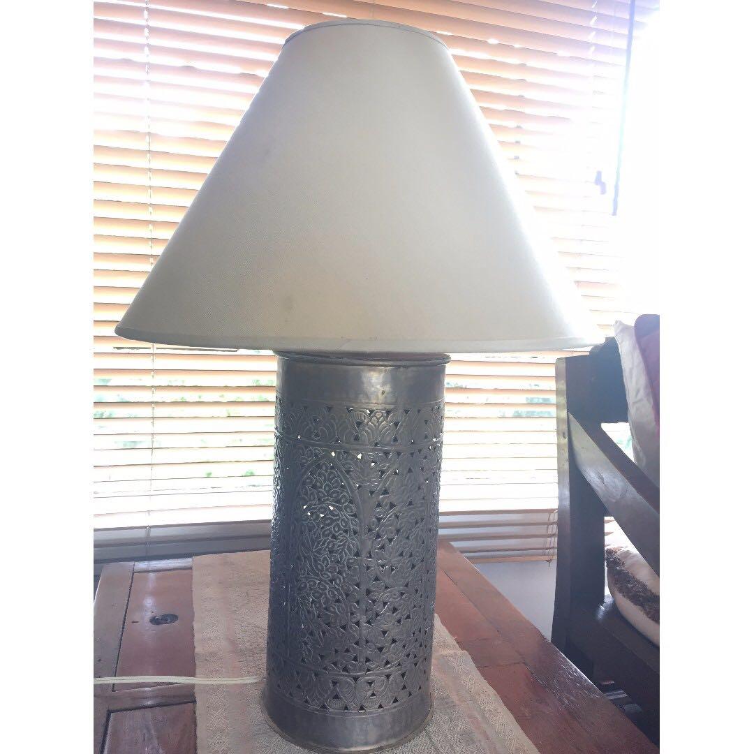 Carved Metal Side Lamp British India Furniture Home Decor On