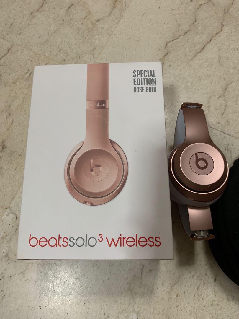 Used Beats Solo 3 Wireless Rose Gold 