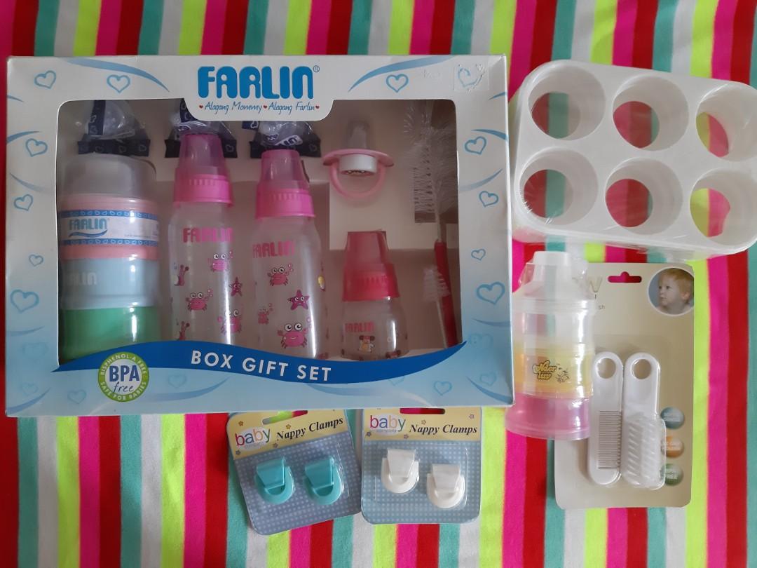 Farlin Feeding Bottle Set Nappy Clamps Newborn Comb And Brush